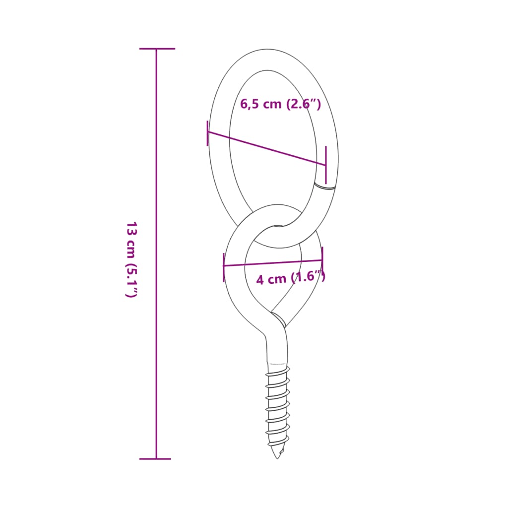 vidaXL Anéis de engate com parafusos de olhal 3 pcs aço prateado