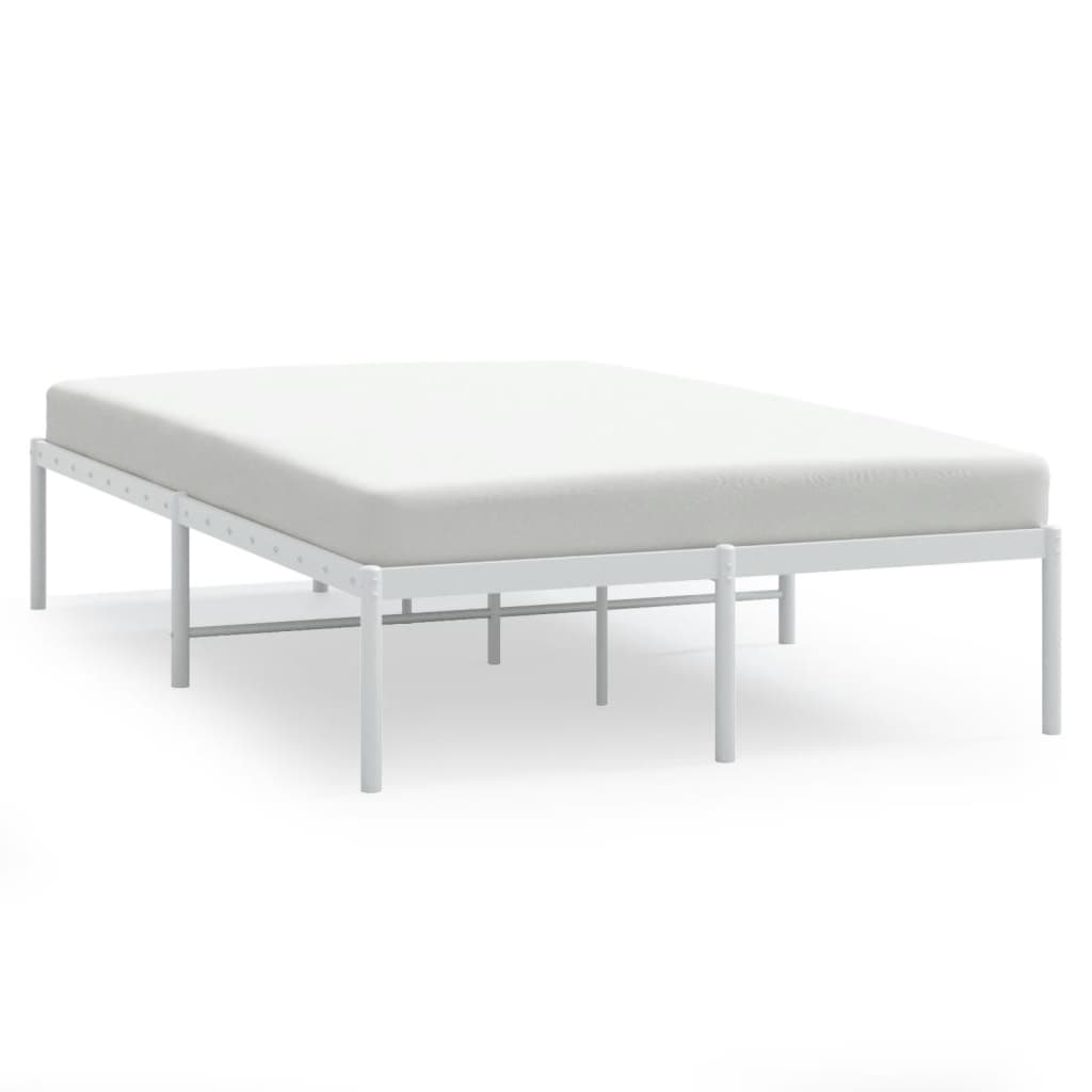 vidaXL Estrutura de cama 135x190 cm metal branco