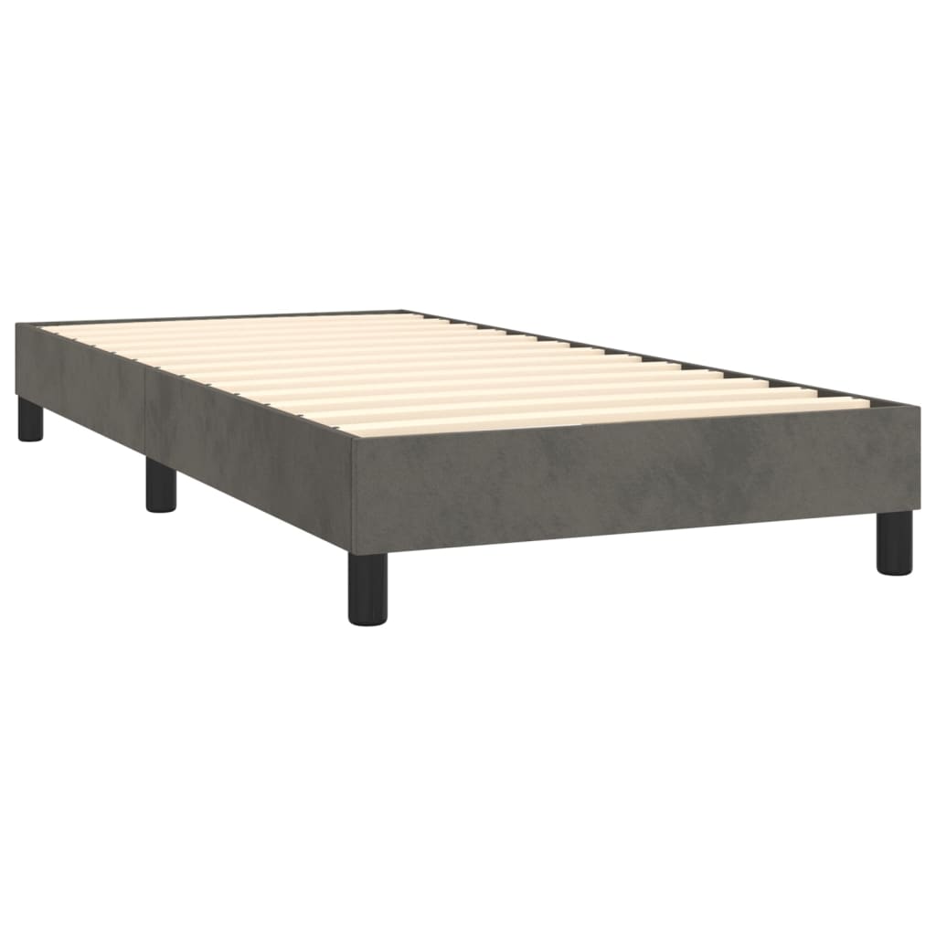 vidaXL Cama com molas/colchão 80x200 cm veludo cinza-escuro