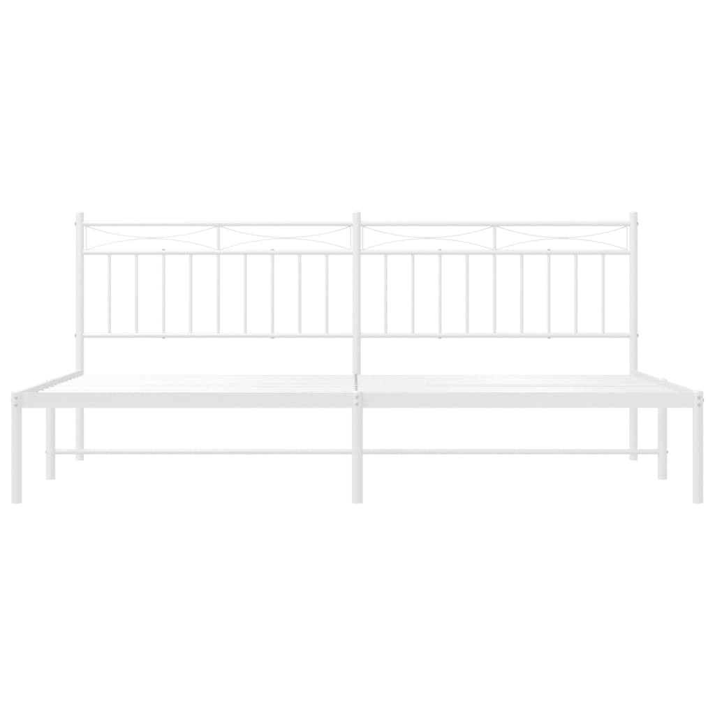 vidaXL Estrutura de cama com cabeceira 200x200 cm metal branco