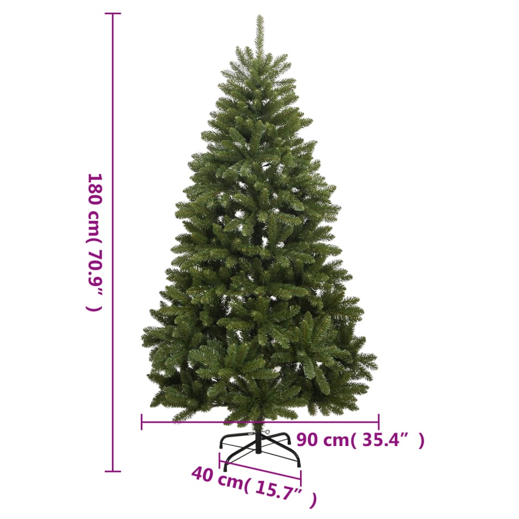 vidaXL Árvore Natal artificial articulada c/ 300 luzes LED+bolas 180cm