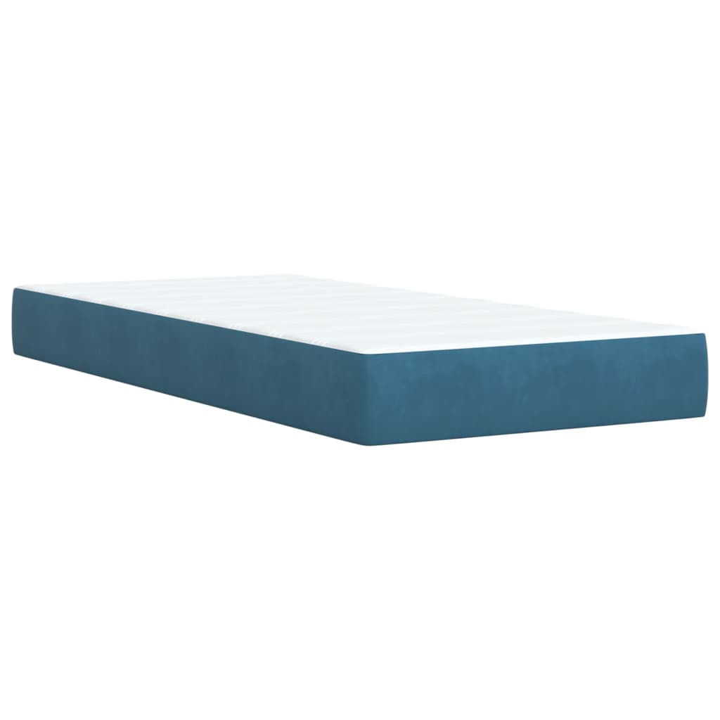 vidaXL Cama boxspring com colchão 90x190 cm veludo azul