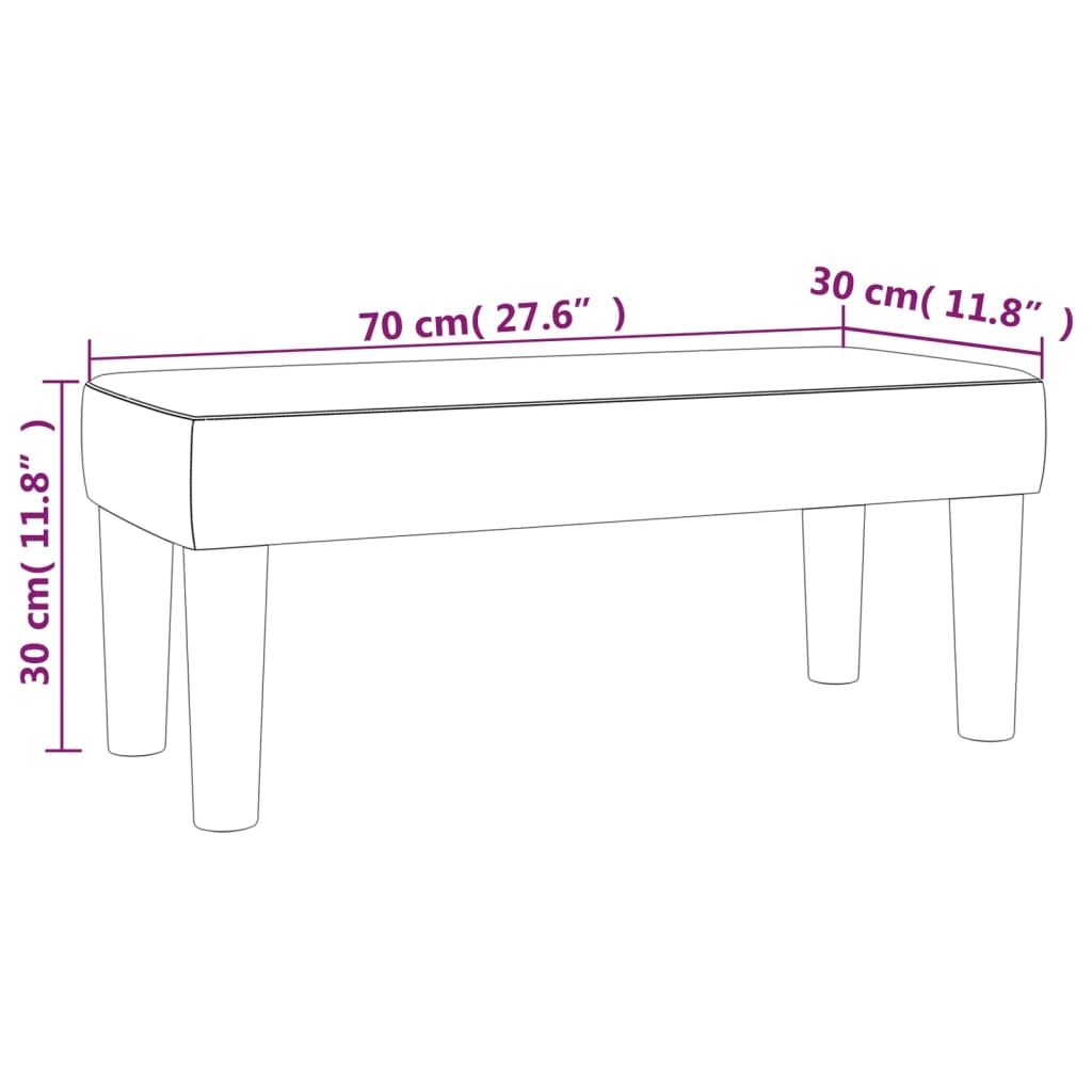 vidaXL Banco 70x30x30 cm veludo preto