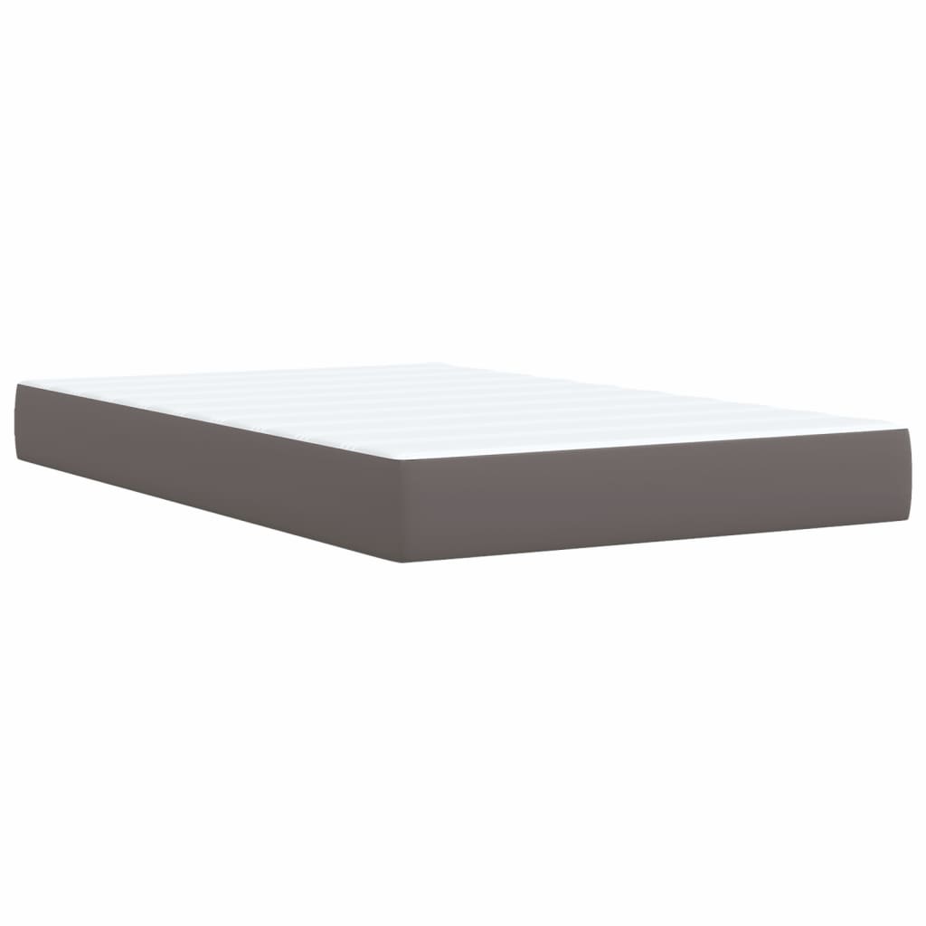 vidaXL Cama boxspring com colchão 120x190 cm couro artificial cinzento