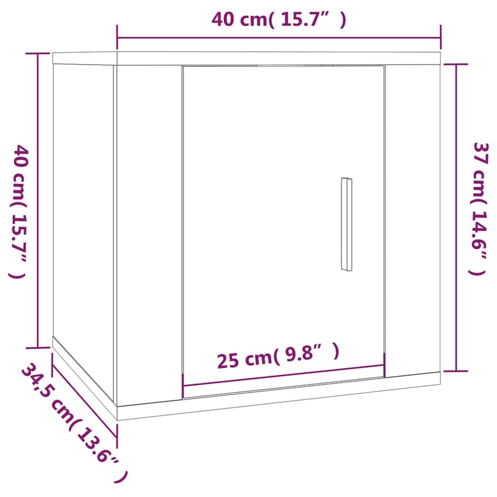 vidaXL Móvel de TV para parede 40x34,5x40 cm branco