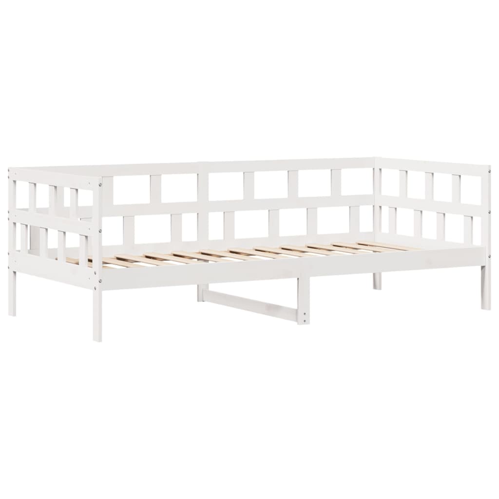 vidaXL Sofá-cama c/ gavetas 90x200cm madeira de pinho maciça branco