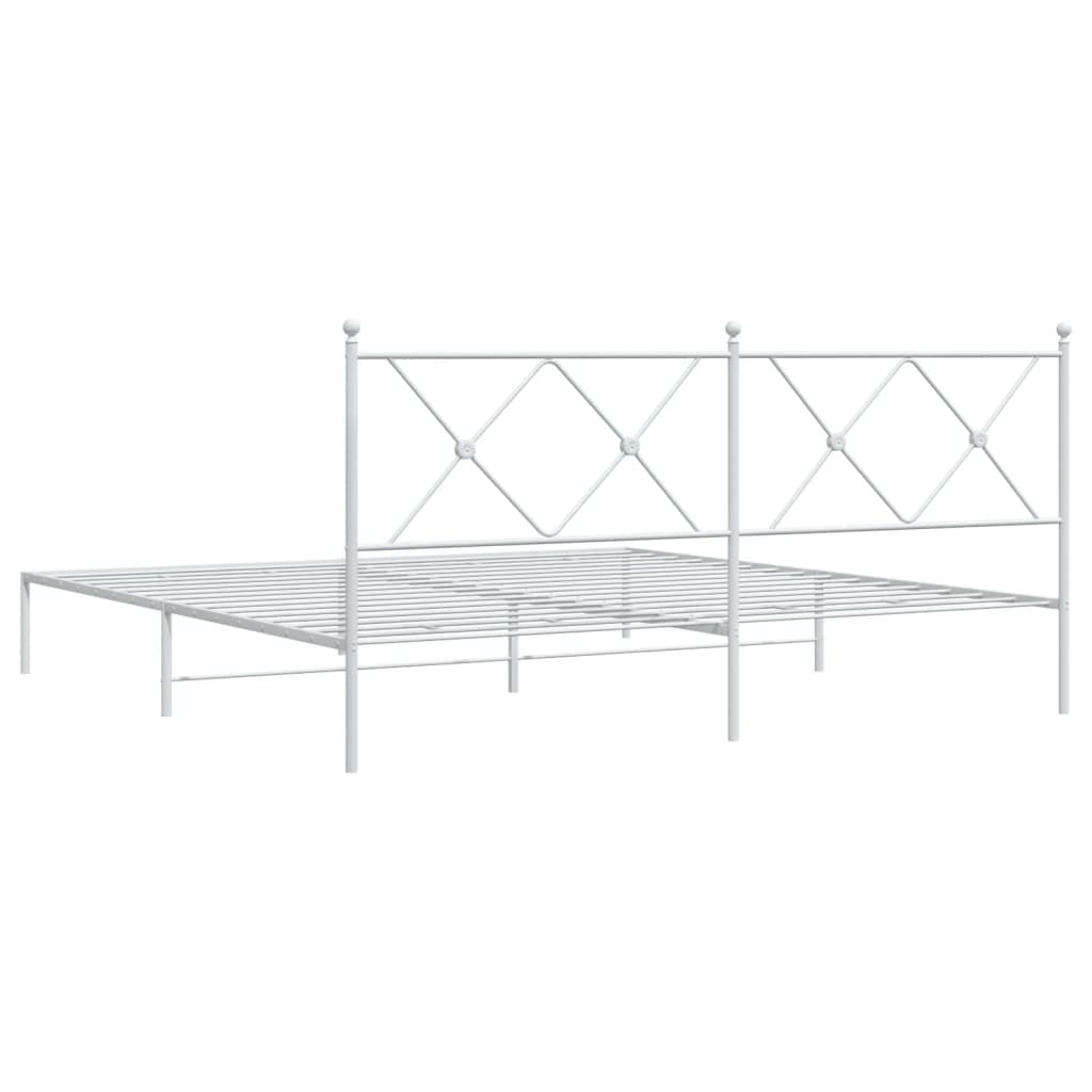 vidaXL Estrutura de cama com cabeceira 180x200 cm metal branco