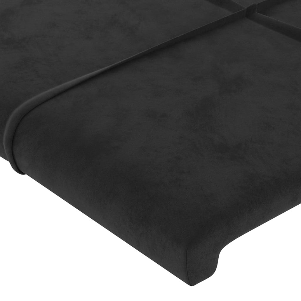 vidaXL Cabeceira de cama c/ luzes LED veludo 183x16x78/88 cm preto