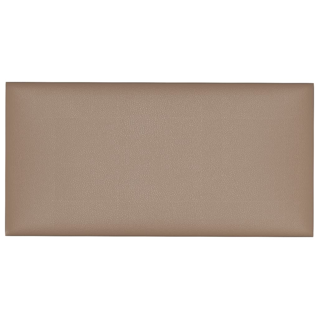 vidaXL Painel parede 12pcs 30x15cm couro artificial 0,54 m² cappuccino