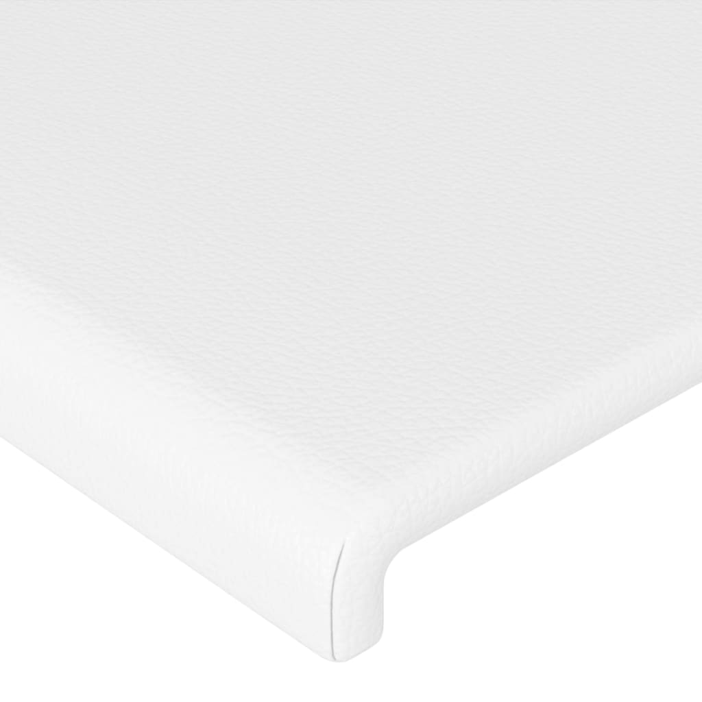 vidaXL Cabeceira de cama c/ LED couro artificial 203x16x78/88cm branco