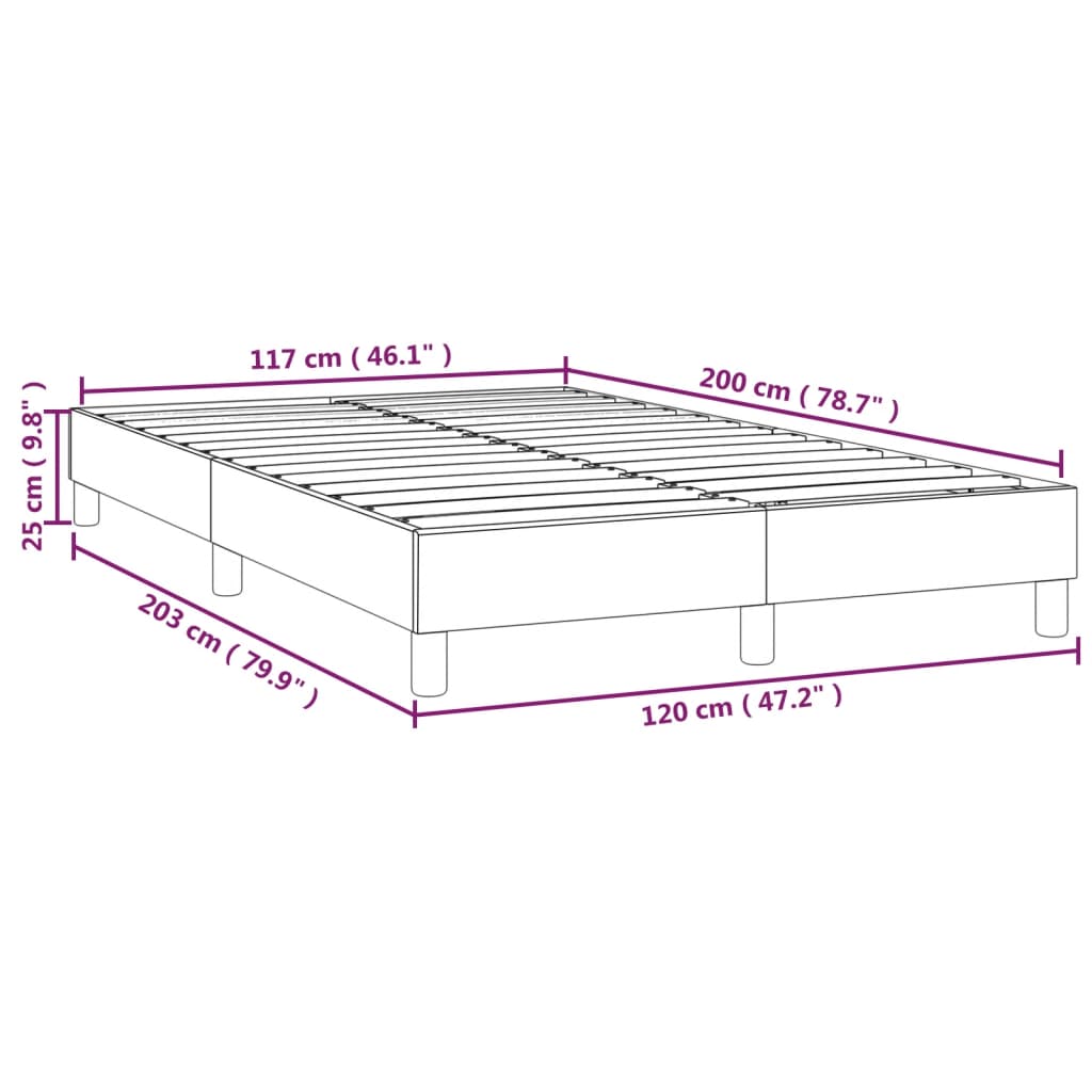 vidaXL Estrutura de cama 120x200 cm couro artificial cappuccino