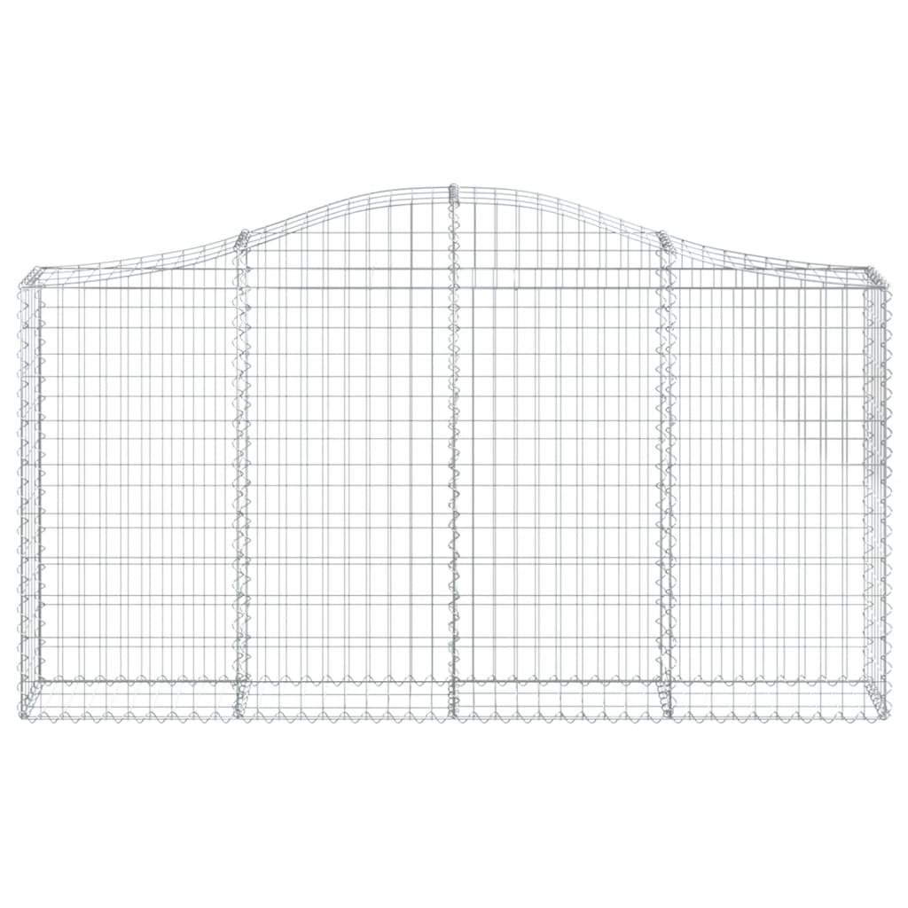 vidaXL Cestos gabião arqueados 11 pcs 200x30x100/120 ferro galvanizado