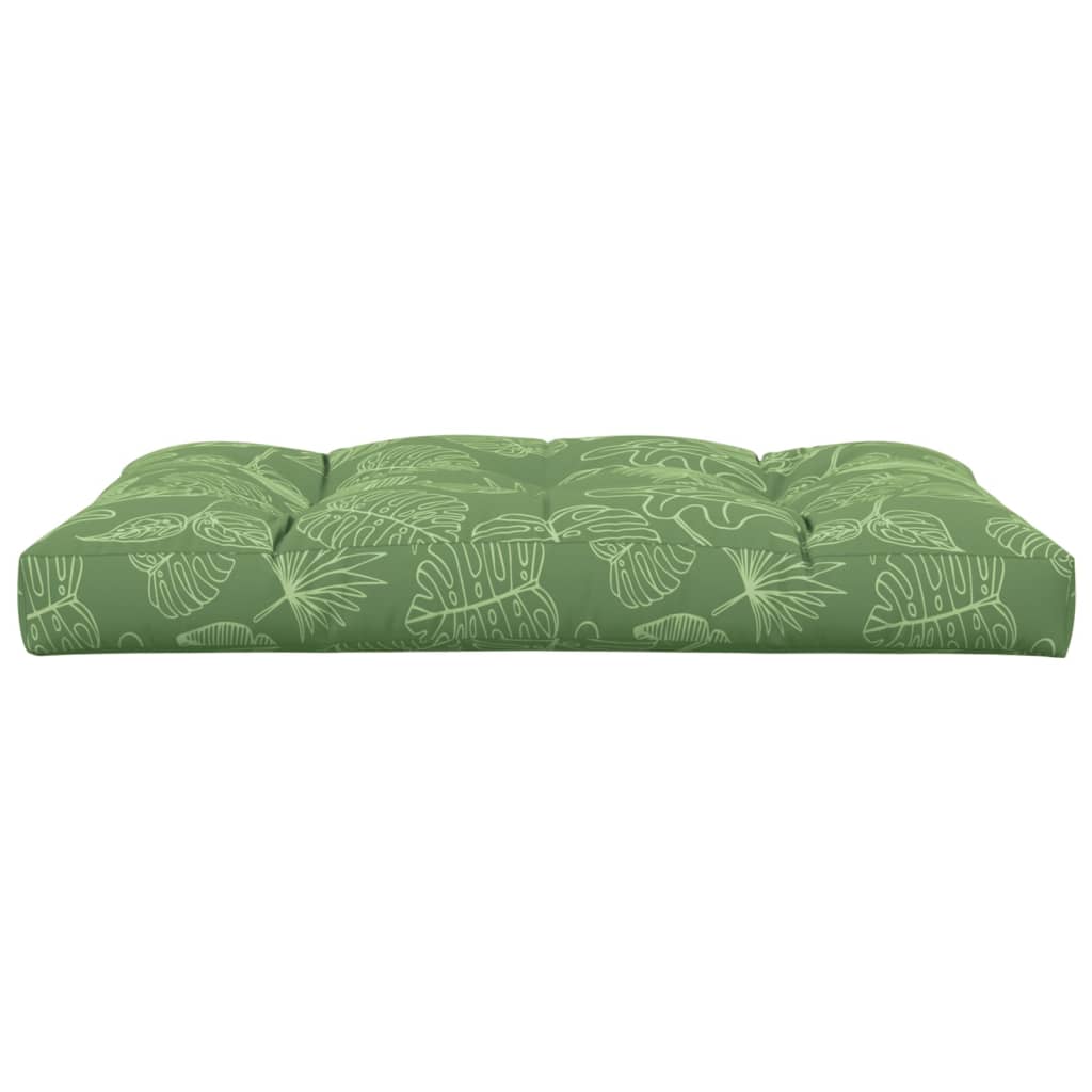 vidaXL Almofadão para sofá de paletes 120x80x12cm tecido padrão folhas