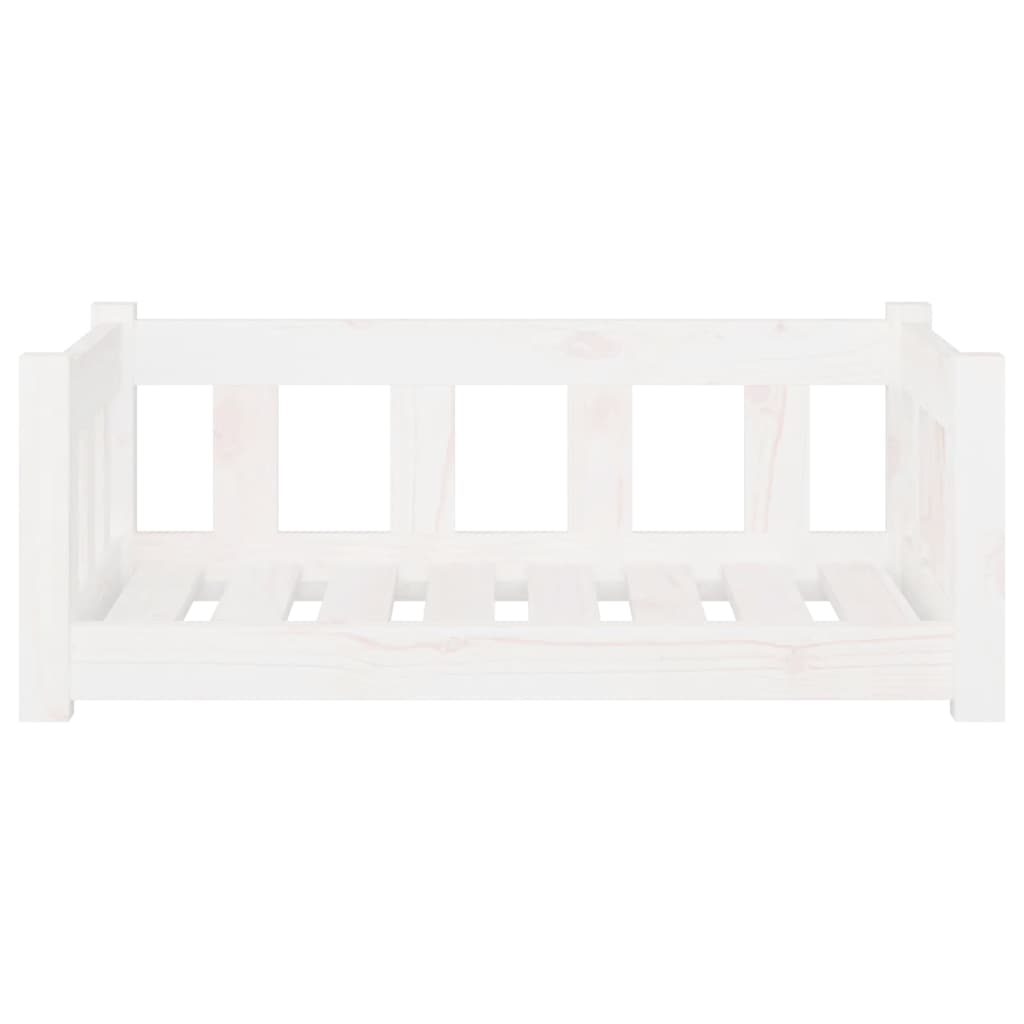 vidaXL Cama para cães 75,5x55,5x28 cm madeira de pinho maciça branco