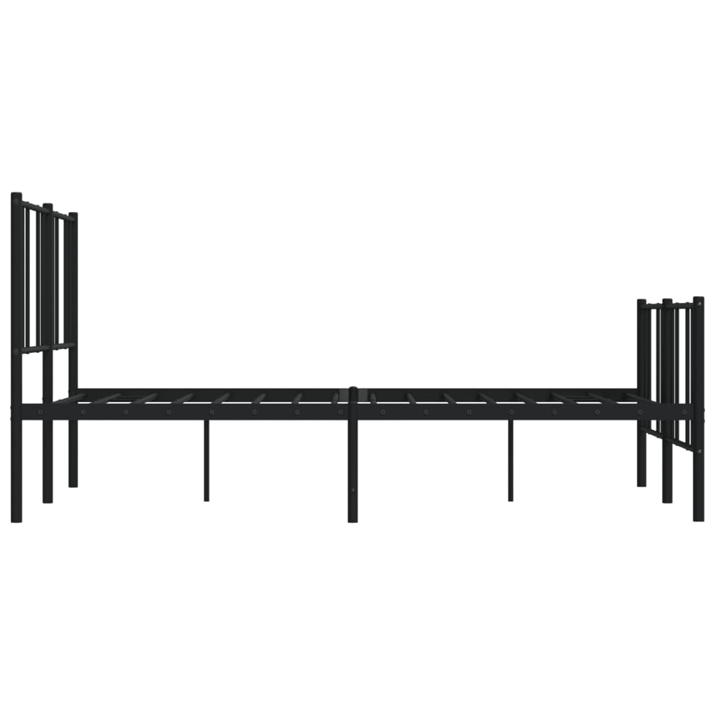 vidaXL Estrutura de cama com cabeceira e pés 140x190 cm metal preto