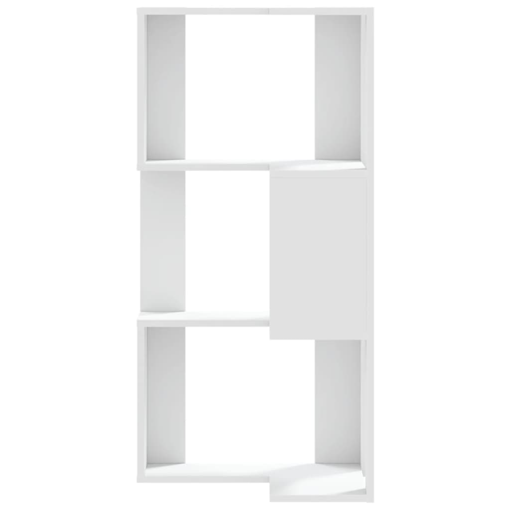 vidaXL Estante canto 3 prateleiras 50x50x102 cm deriv. madeira branco