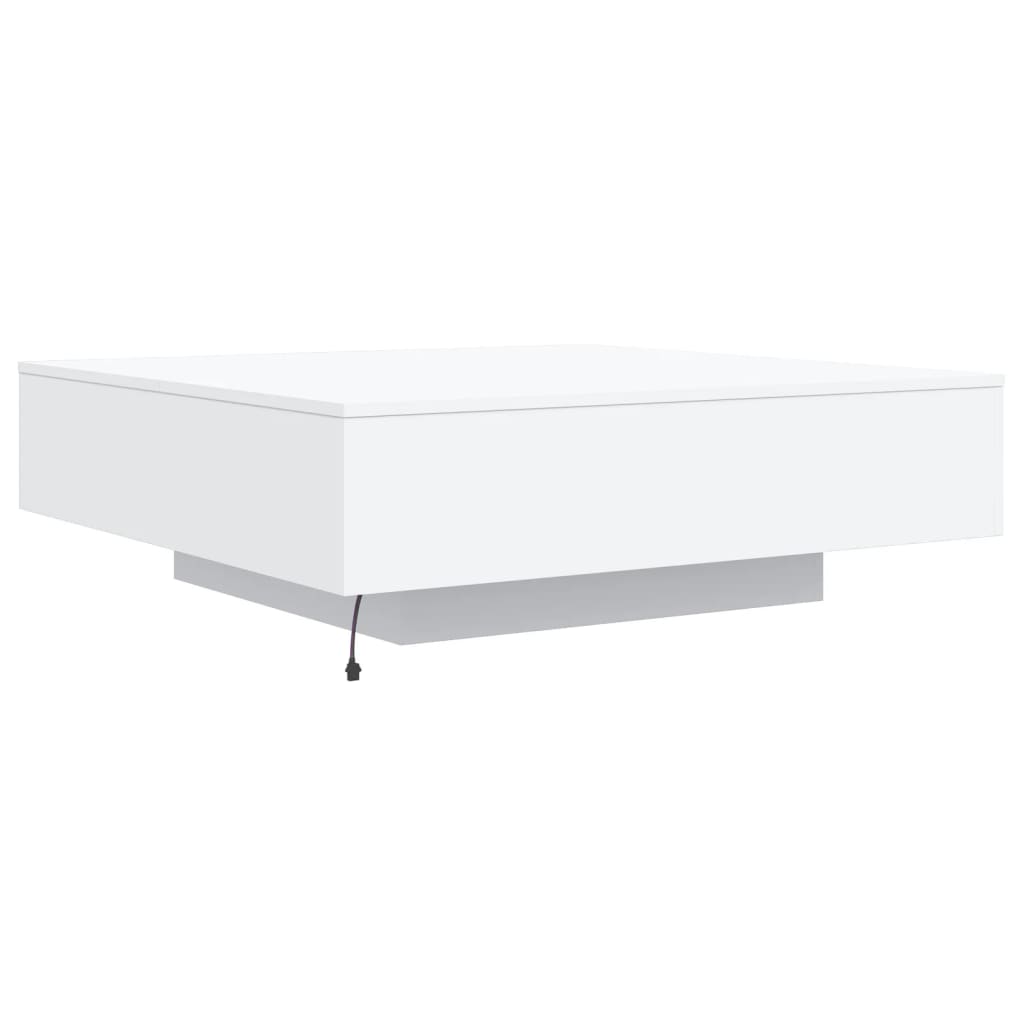 vidaXL Mesa de centro com luzes LED 100x100x31 cm branco