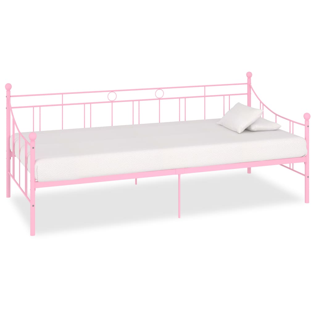 vidaXL Estrutura sofá-cama 90x200 cm metal rosa