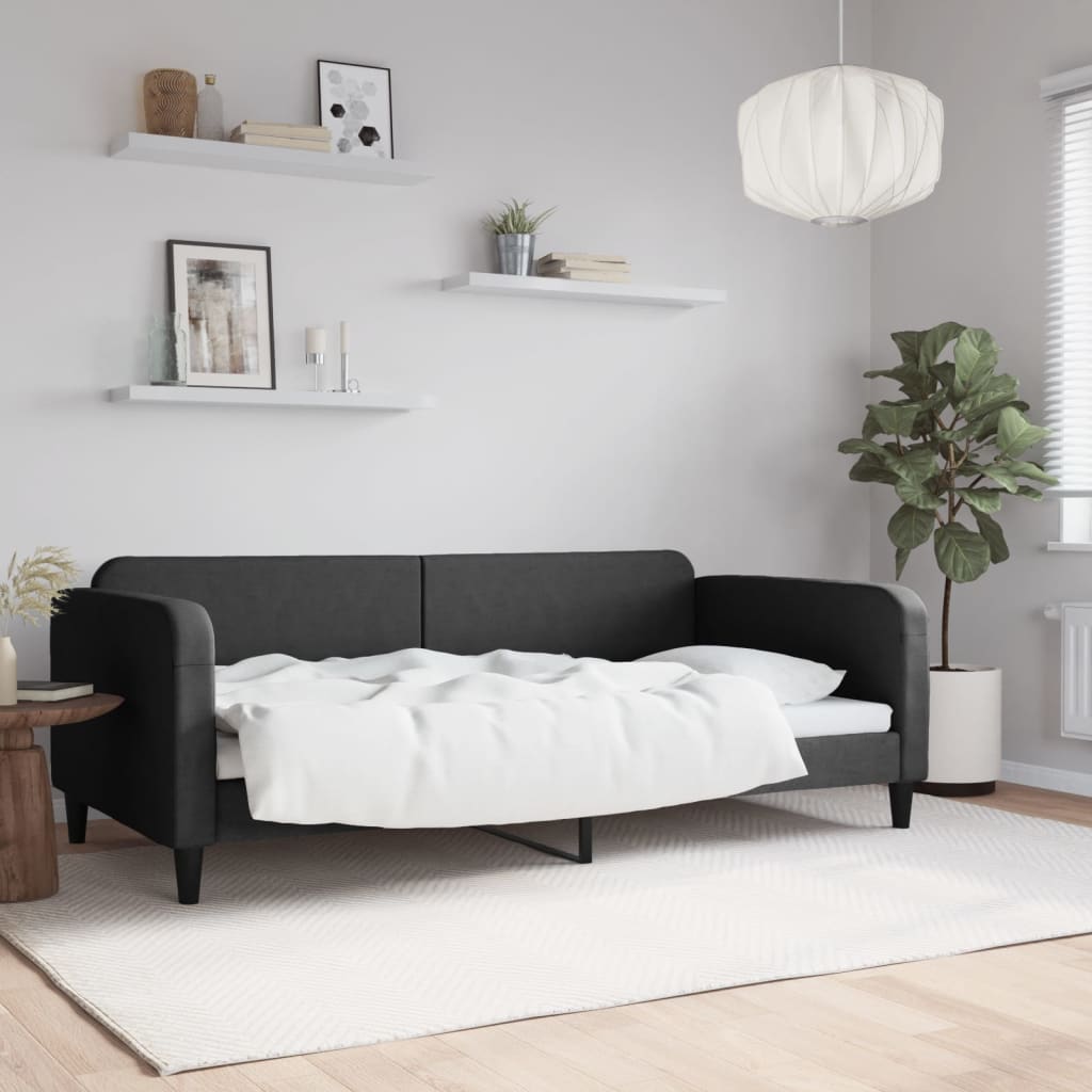 vidaXL Sofá-cama 100x200 cm tecido preto