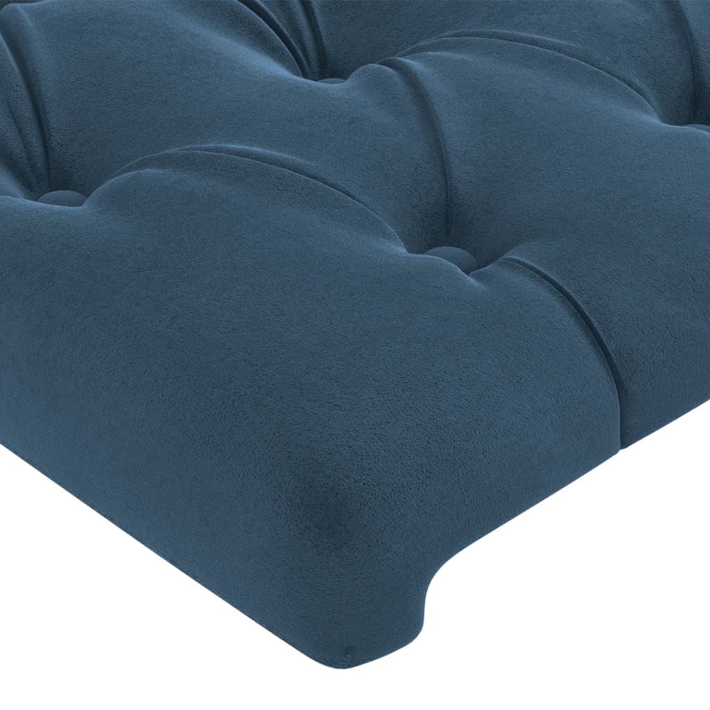 vidaXL Cabeceira cama c/ abas veludo 163x23x118/128 cm azul-escuro