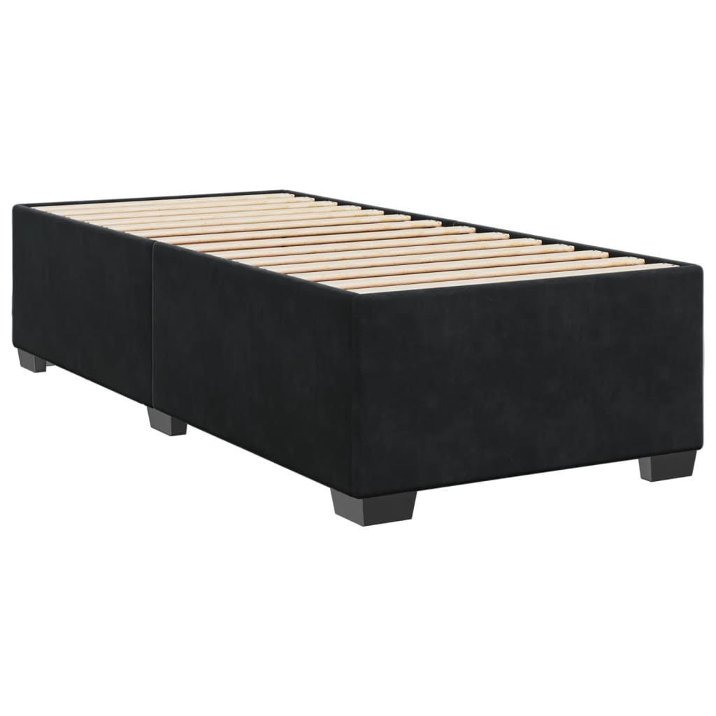 vidaXL Cama com molas/colchão 90x190 cm veludo preto