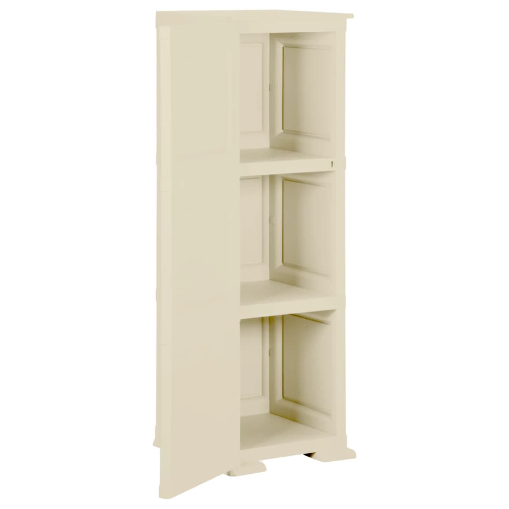 vidaXL Armário de plástico 40x43x125 cm design de madeira branco nata