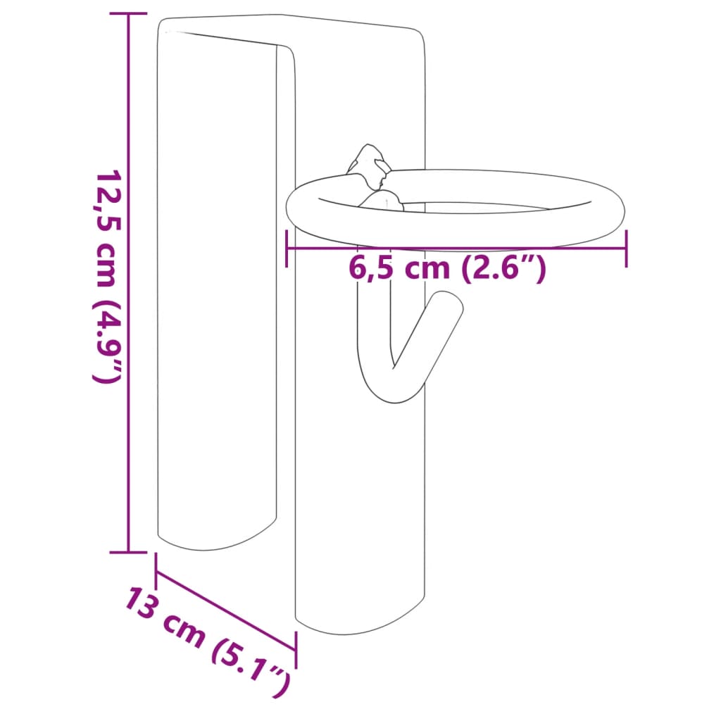 vidaXL Ganchos portáteis para baldes 3 pcs aço prateado