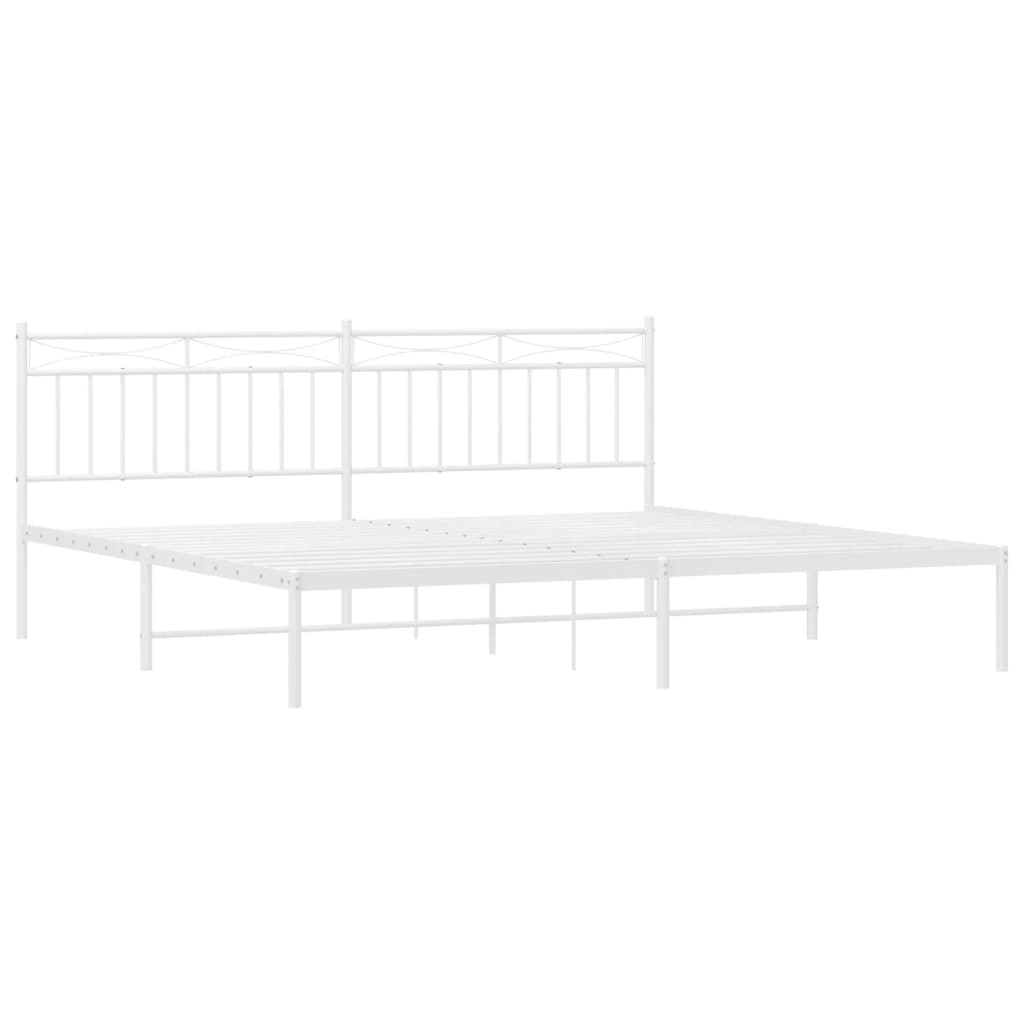 vidaXL Estrutura de cama com cabeceira 200x200 cm metal branco