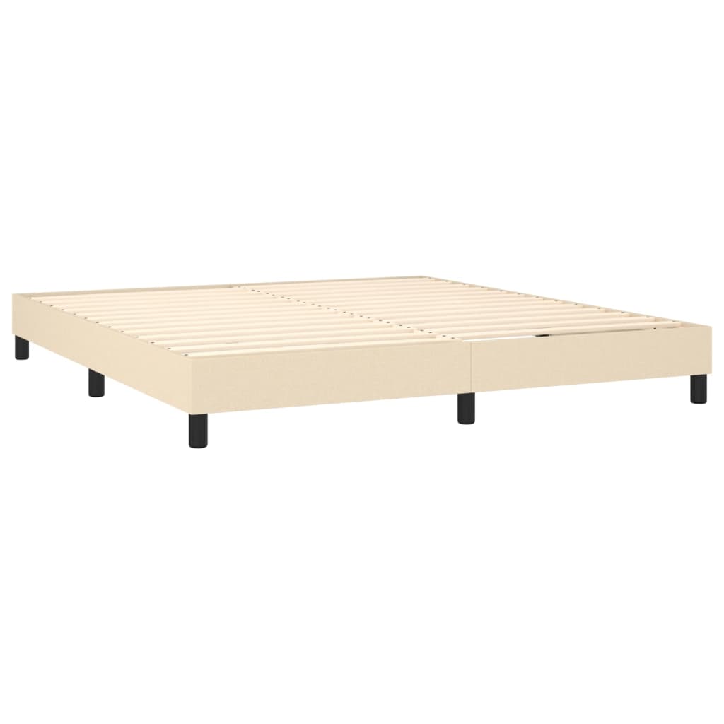 vidaXL Cama com molas/colchão 180x200 cm tecido cor creme