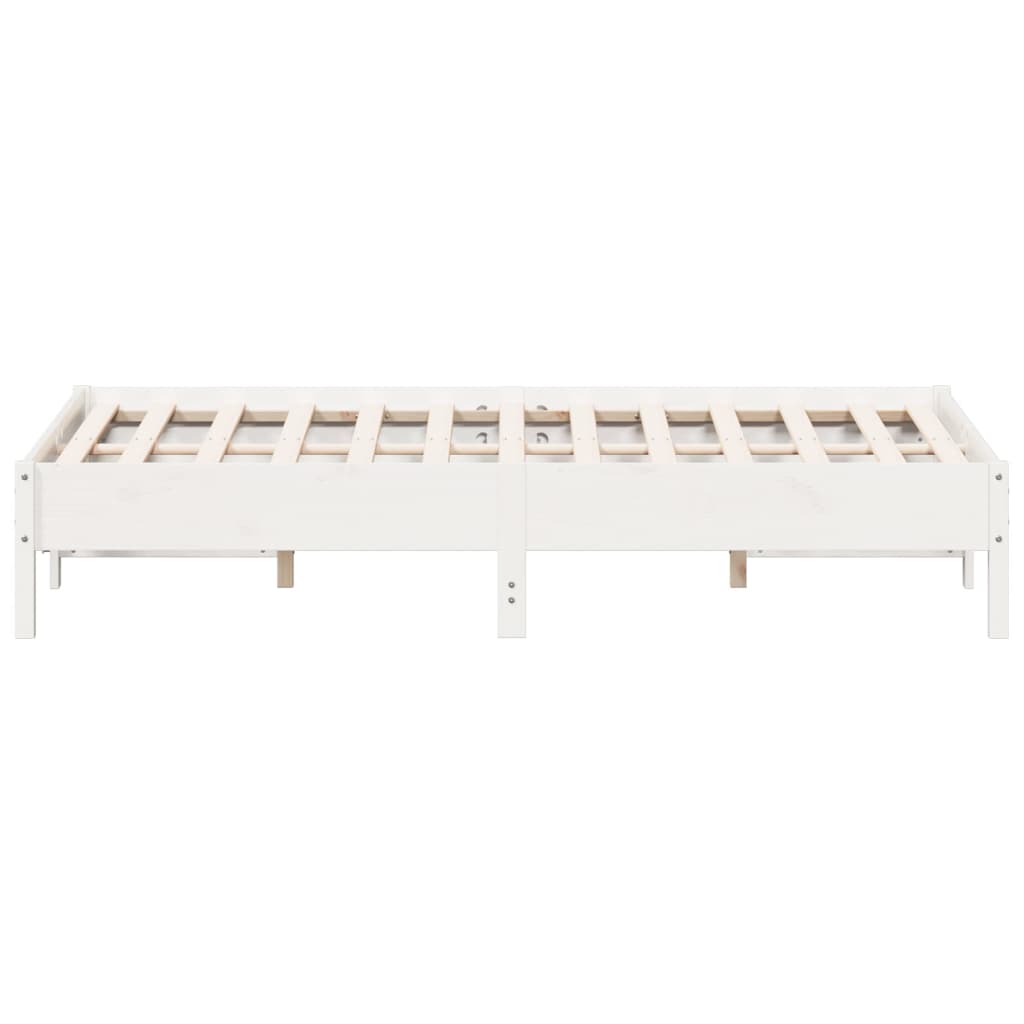 vidaXL Cama sem colchão 140x200 cm madeira de pinho maciça branco