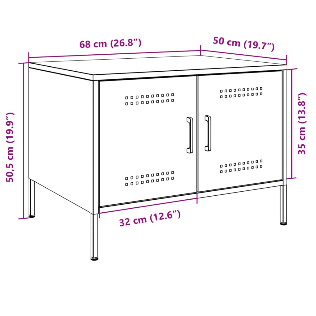 vidaXL Mesa de centro 68x50x50,5 cm aço rosa