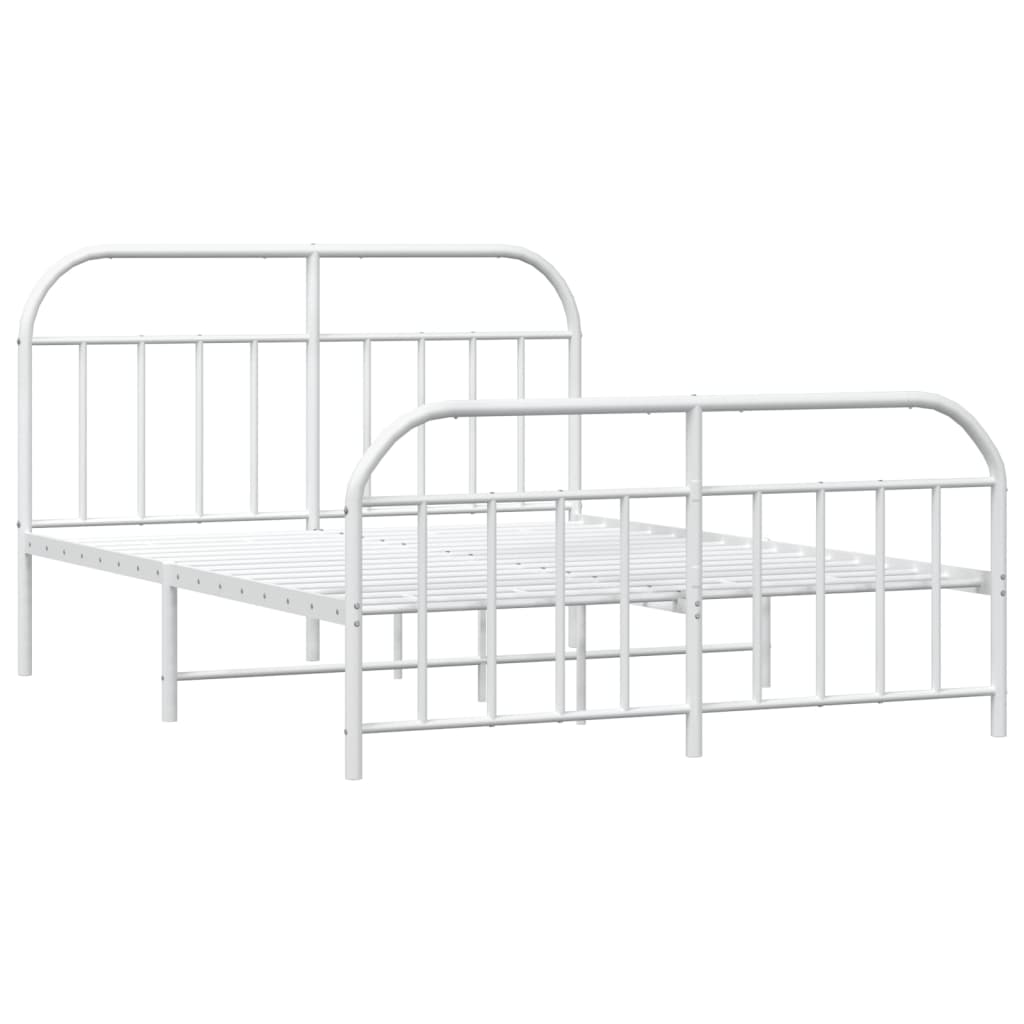 vidaXL Estrutura de cama com cabeceira e pés 183x213 cm metal branco