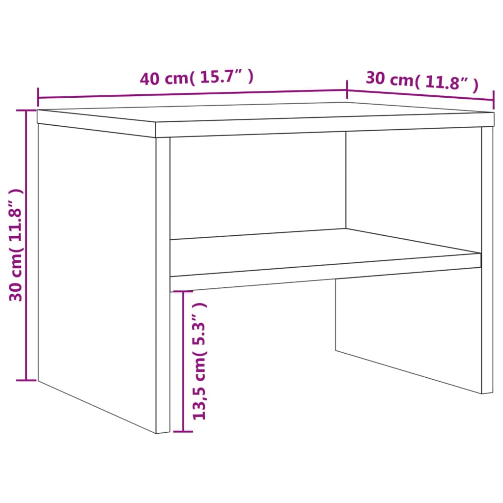 vidaXL Mesa cabeceira 2pcs 40x30x30cm deriv. madeira carvalho castanho