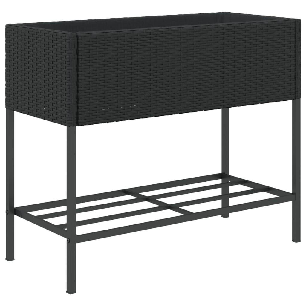 vidaXL Canteiro de jardim com prateleira 2pcs 90x40x75cm vime PE preto