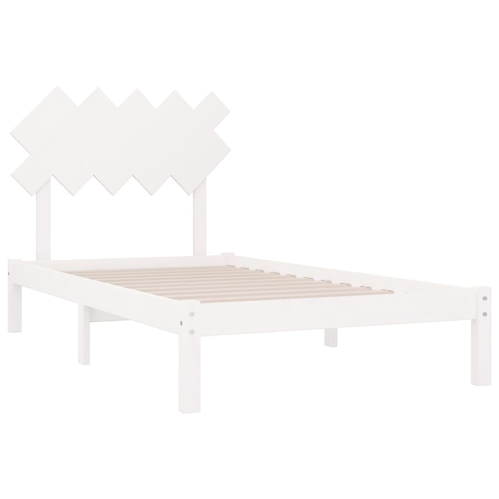 vidaXL Estrutura de cama 100x200 cm madeira maciça branco