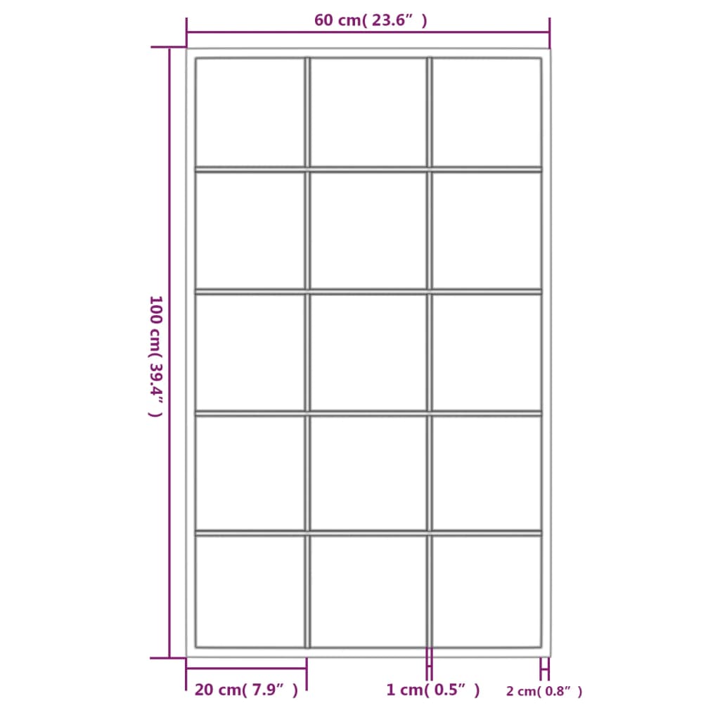 vidaXL Espelhos de parede 4 pcs 100x60 cm metal preto