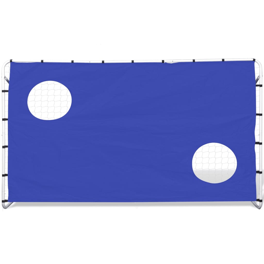 vidaXL Baliza de futebol com parede pontaria 240x90x150 cm aço