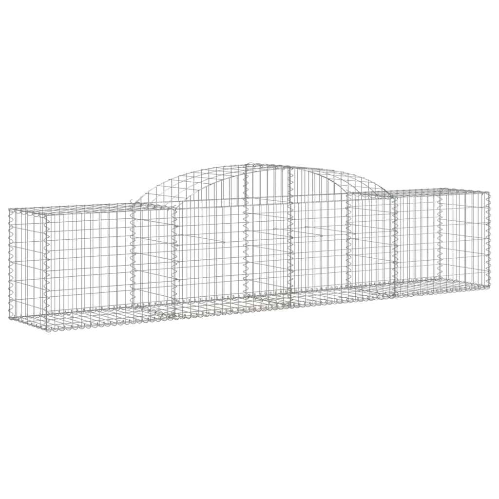 vidaXL Cestos gabião arqueados 20pcs 300x50x60/80 cm ferro galvanizado