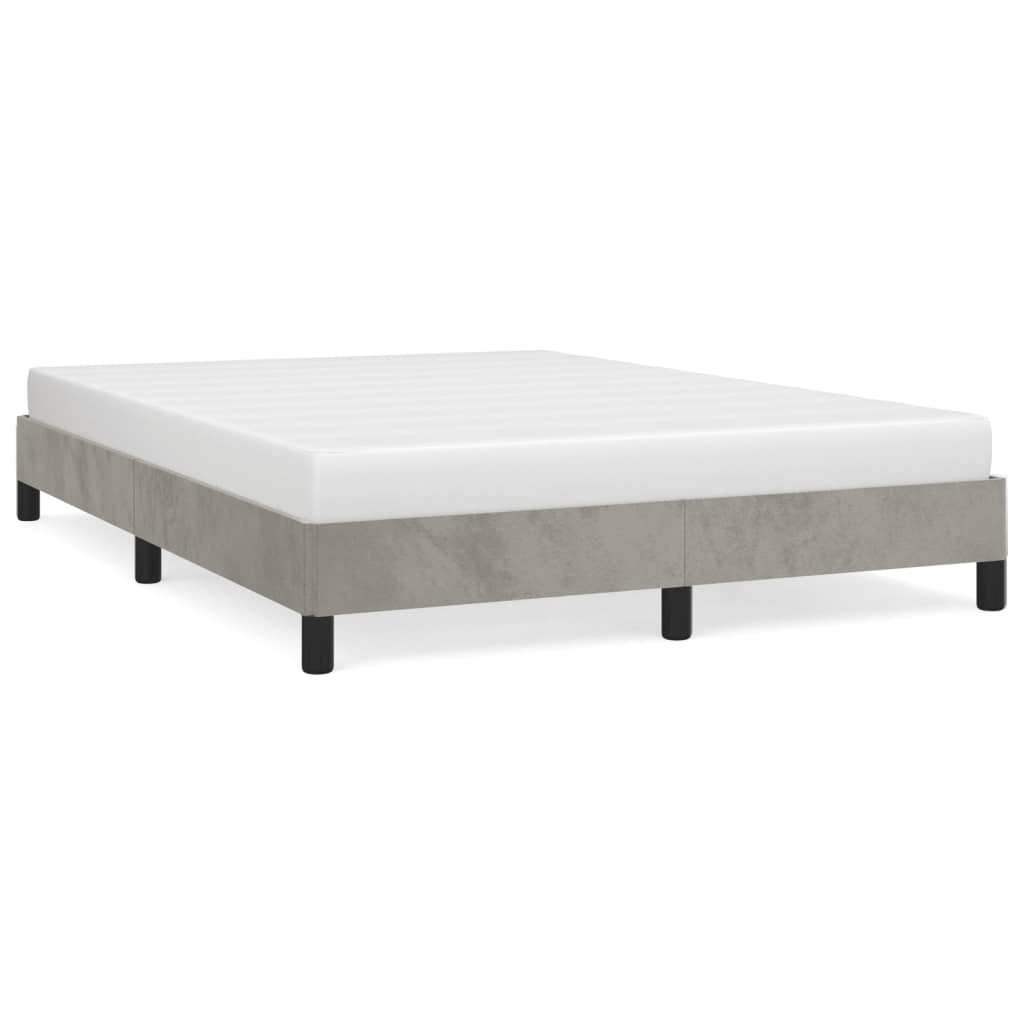 vidaXL Estrutura de cama 140x200 cm veludo cinzento-claro