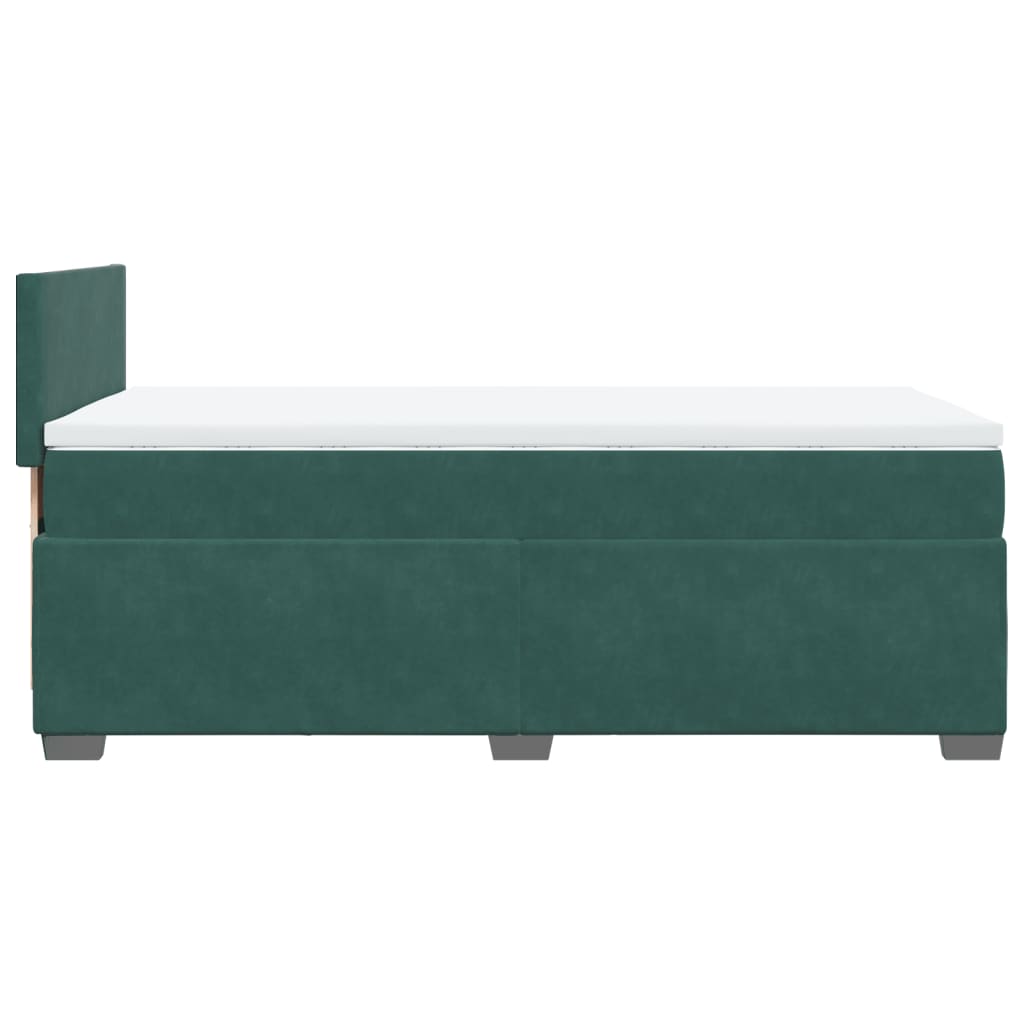 vidaXL Cama com molas/colchão 80x200 cm veludo verde-escuro