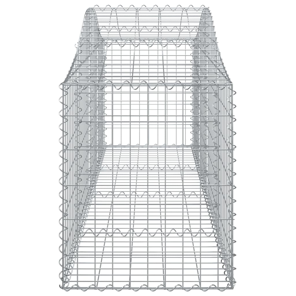 vidaXL Cesto gabião arqueado 200x50x60/80 cm ferro galvanizado