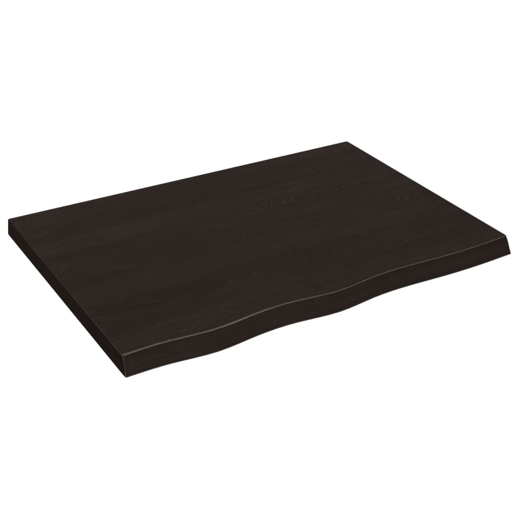 vidaXL Tampo de mesa 80x60x(2-4) cm carvalho tratado castanho-escuro