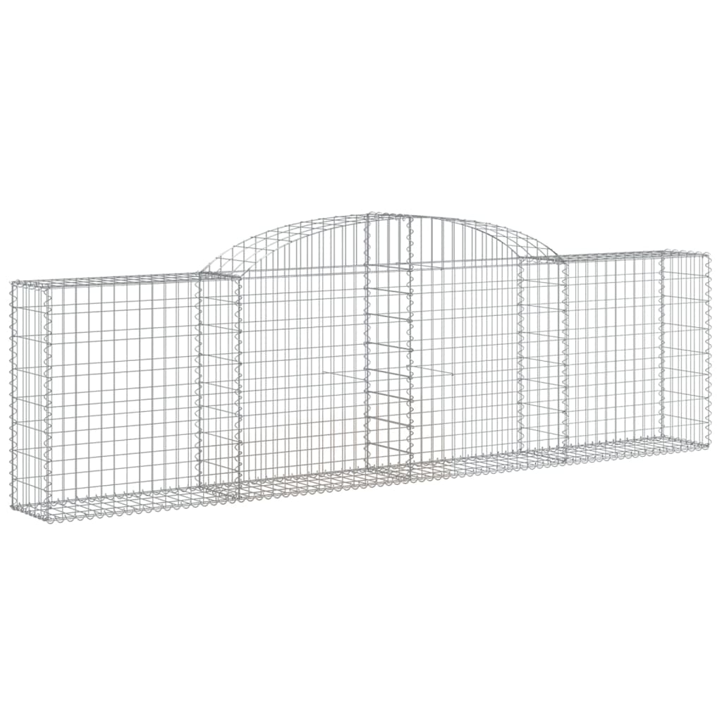 vidaXL Cestos gabião arqueados 12pcs 300x30x80/100cm ferro galvanizado