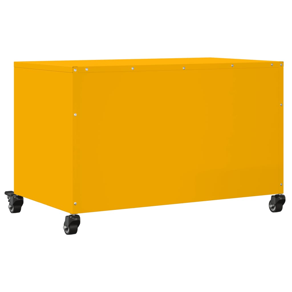 vidaXL Móvel de TV 68x39x43,5 cm aço amarelo mostarda