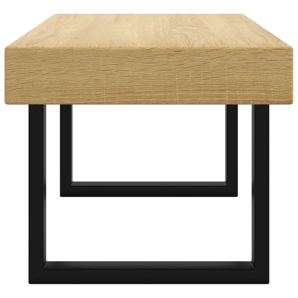 vidaXL Mesa de centro 90x45x40 cm MDF e ferro castanho-claro e preto