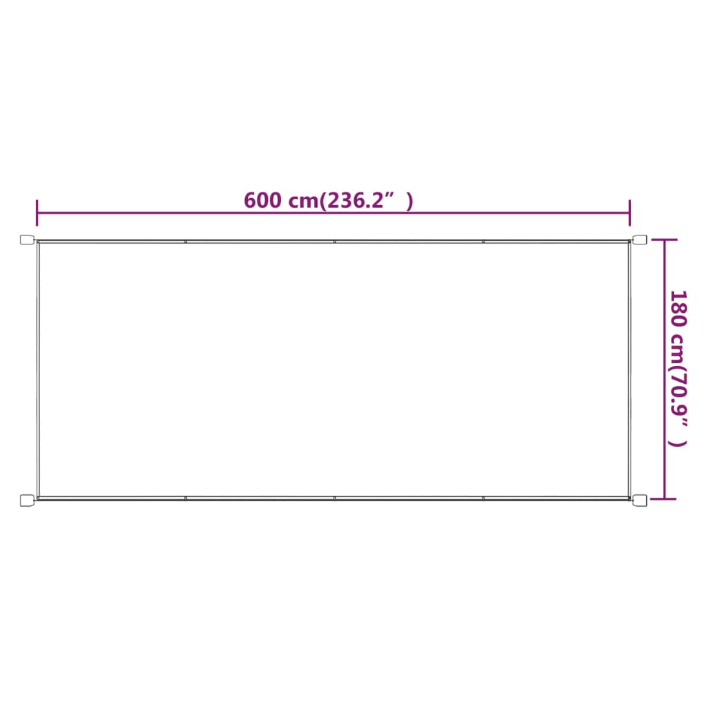 vidaXL Toldo vertical 180x600 cm tecido oxford cinza-acastanhado