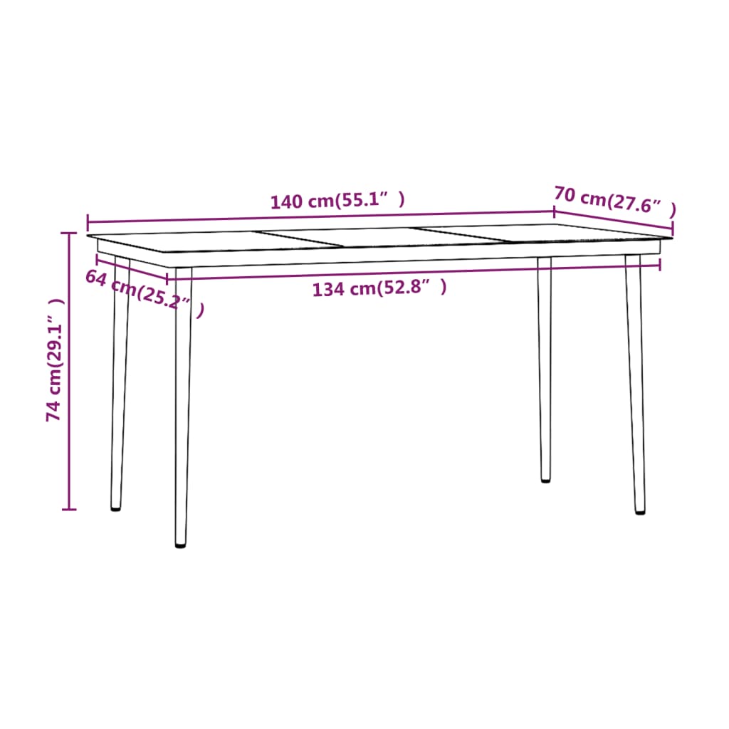 vidaXL 5 pcs conjunto de jantar p/ jardim c/ almofadões preto