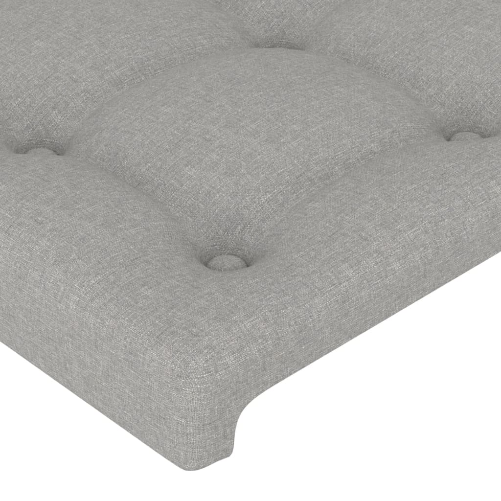 vidaXL Cabeceira de cama c/ abas tecido 83x23x78/88 cm cinzento-claro