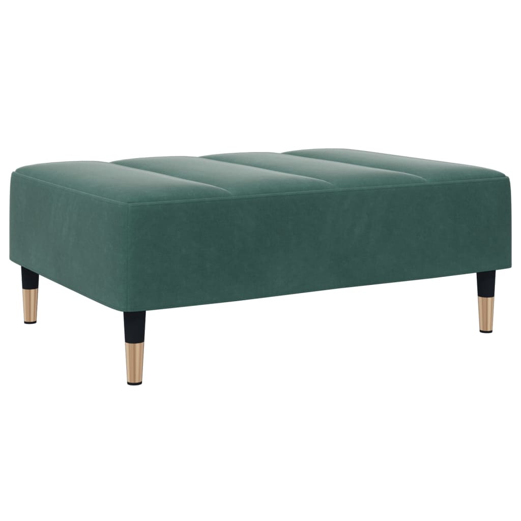 vidaXL Apoio de pés 77x55x31 cm veludo verde-escuro