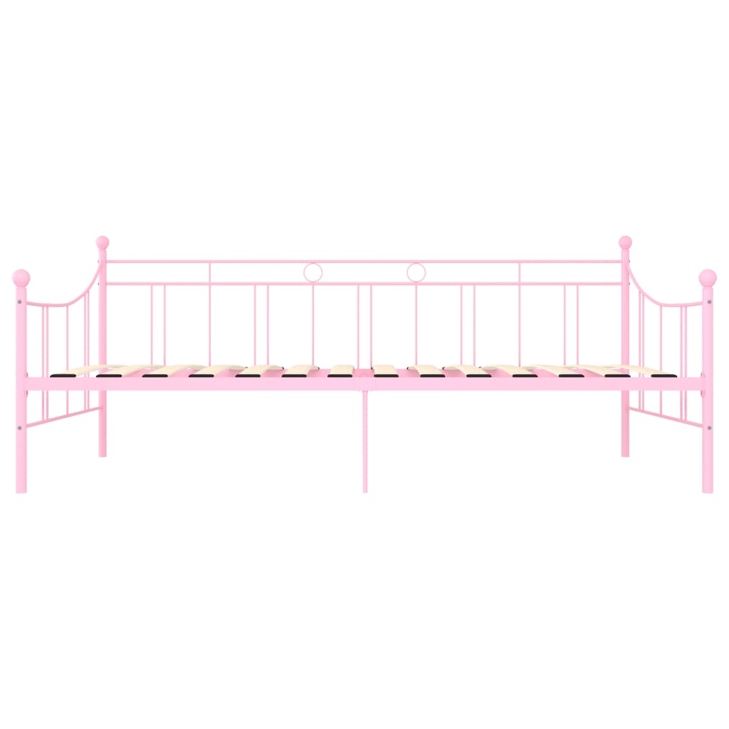 vidaXL Estrutura sofá-cama 90x200 cm metal rosa